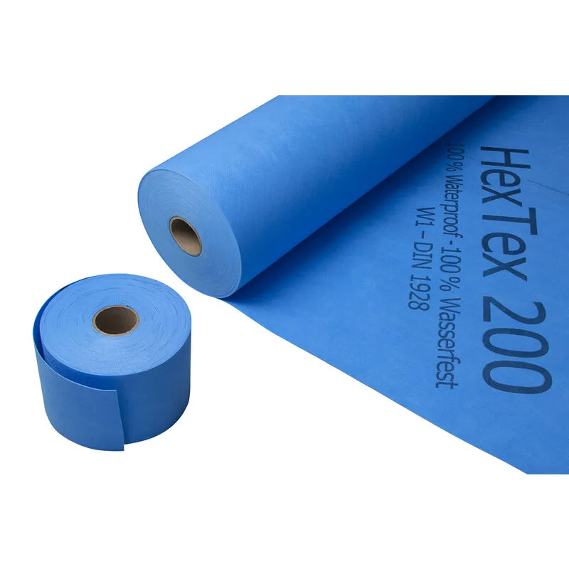 HexTex 200 Membrana impermeabilizzante pp-pu-pp Nastro isolante Impermeabilizzazione foglio Bagno ce: 4 rotoli - 120 metri, Membrana impermeabile