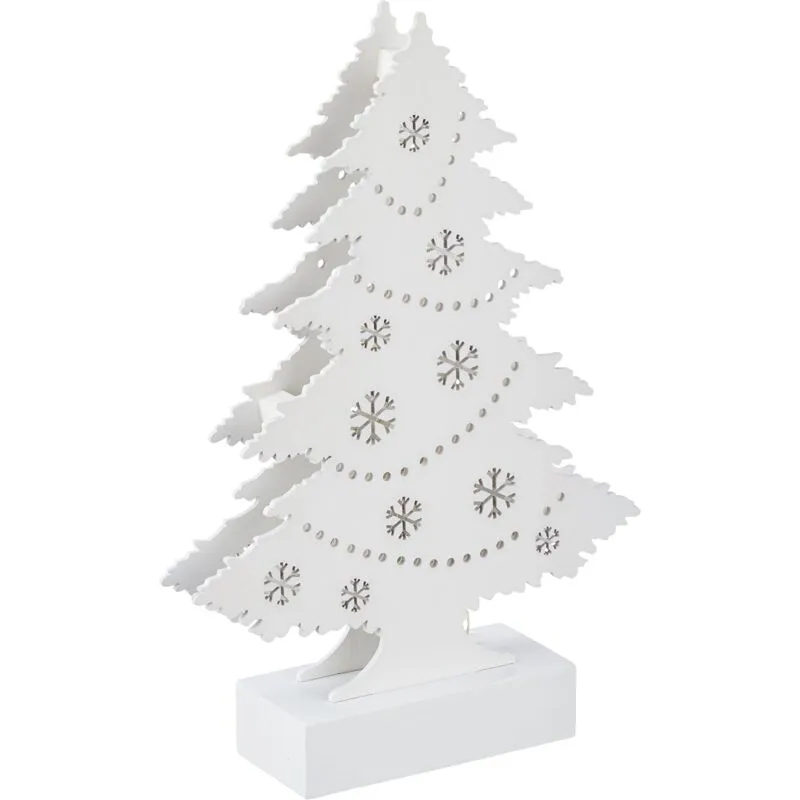 HGD Albero di Natale in Legno, Legno, Bianco, 17 x 4.5 x 25 cm