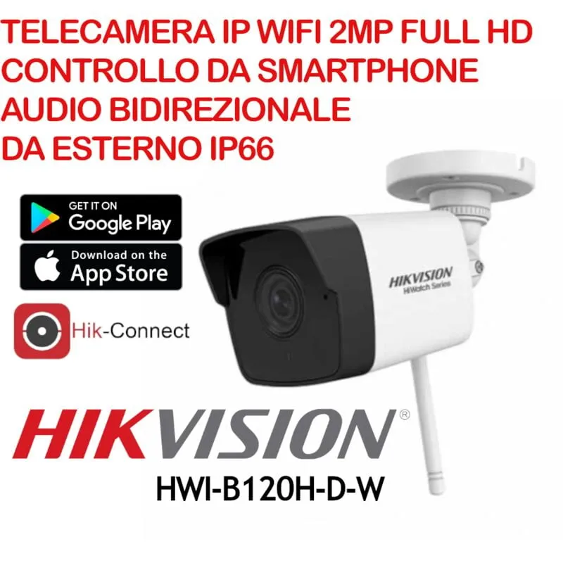 Telecamera Bullet Hikvision Hiwatch HWI-B120H-D-W IP WiFi 2.0 Megapixel Full HD