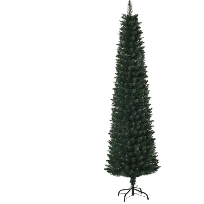 Albero di Natale 180cm in pvc e Metallo con Base Pieghevole e 380 Rami - Homcom