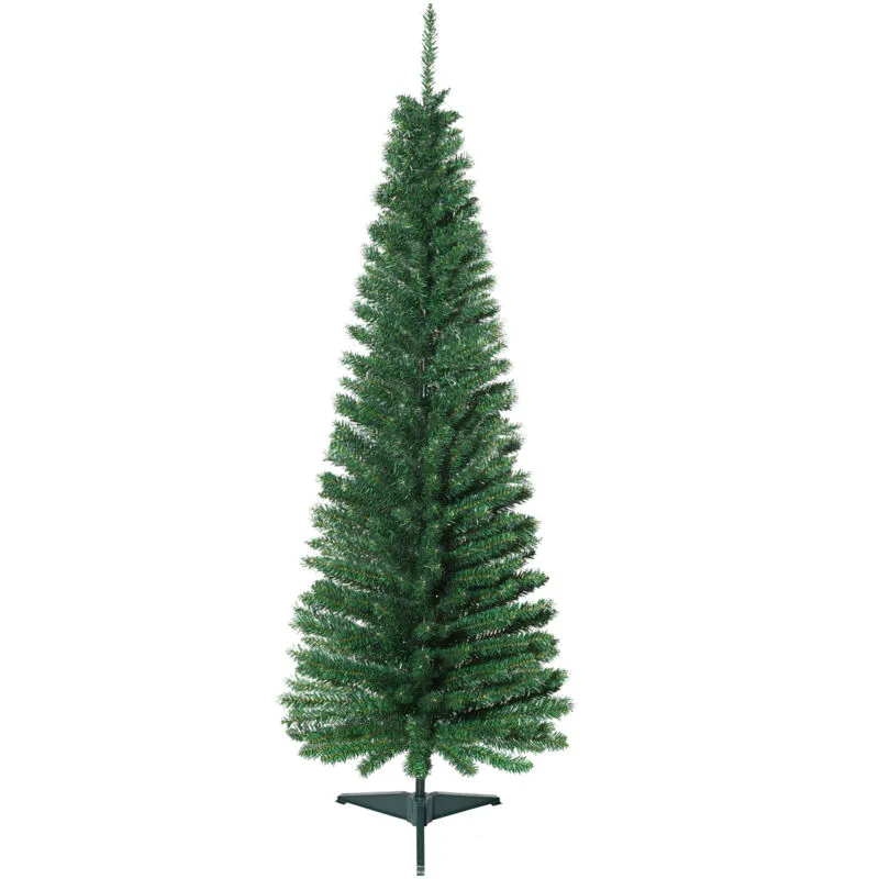 Albero di Natale Artificiale Slim 150cm Base in Metallo 294 Rami Verde - Homcom