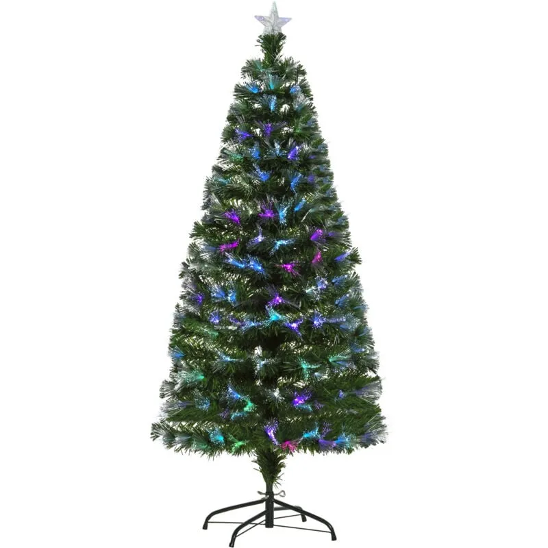 Albero di Natale 150cm Artificiale con Luci led in Fibre Ottiche - Homcom