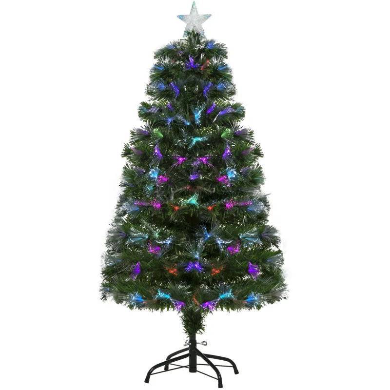 Albero di Natale Finto in pvc da 120cm con 130 Luci led Integrate - Homcom