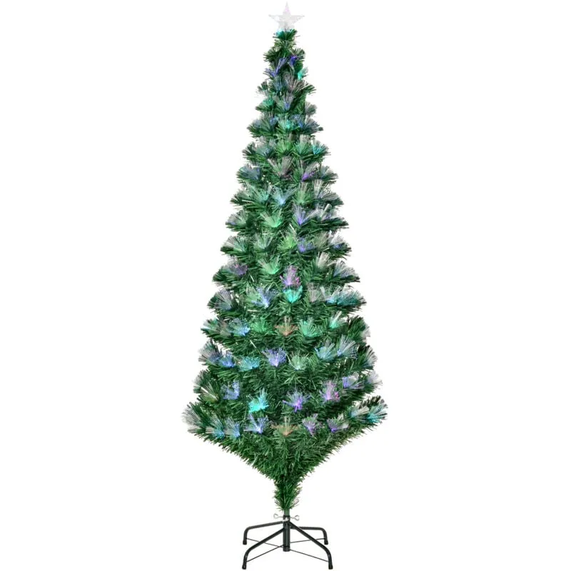 Albero di Natale Artificiale Decorazione Natalizia a Fibre Ottiche - Homcom