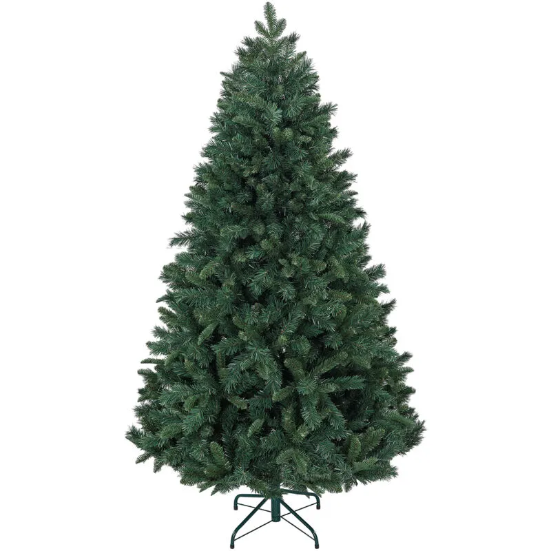 Albero di Natale Finto 180cm con 1061 Rami e Base in Metallo, Verde - Homcom