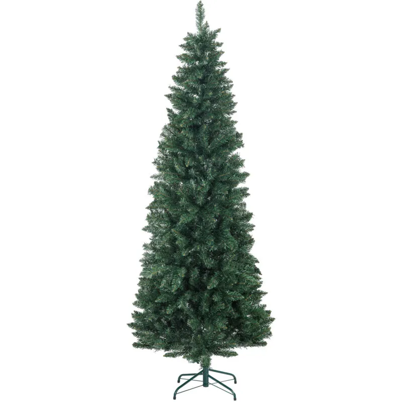 Albero di Natale Finto 210cm con 687 Rami Alto e Stretto Verde - Homcom