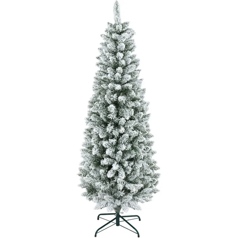 Albero di Natale Finto 180cm con 479 Rami Innevati Alto e Stretto Verde - Homcom