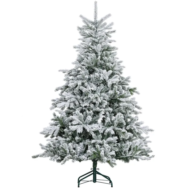 Albero di Natale Innevato da 180 cm con 1321 Rami Ignifughi Verde - Homcom