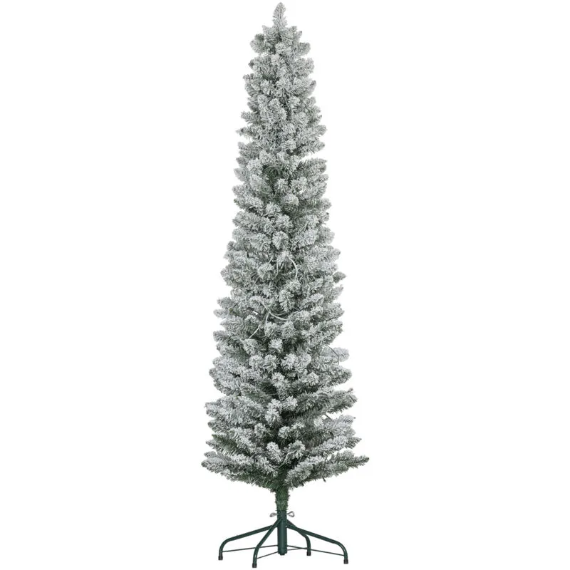 Homcom - Albero di Natale Innevato da 180 cm con 329 Rami e Luci led Verde