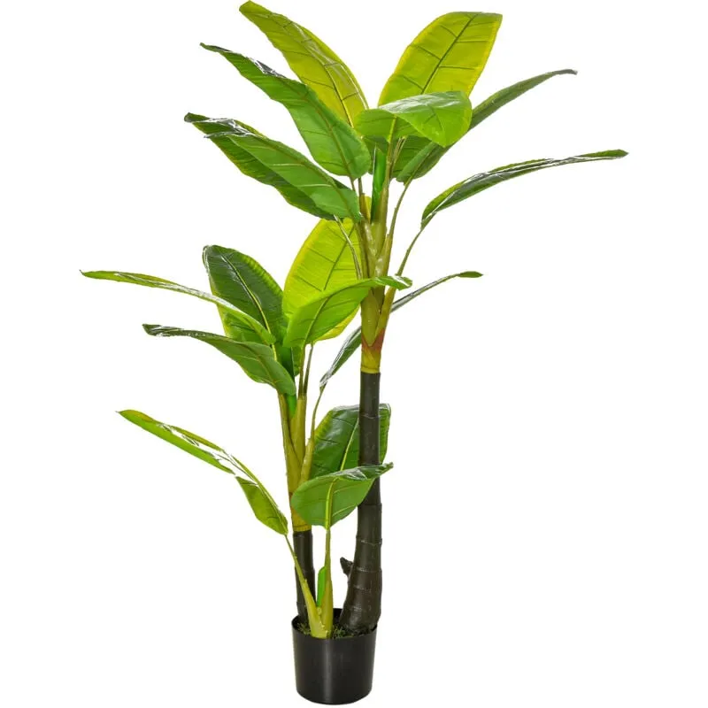 Albero di Banano Artificiale Pianta Finta per Interno ed Esterno 150cm - Homcom