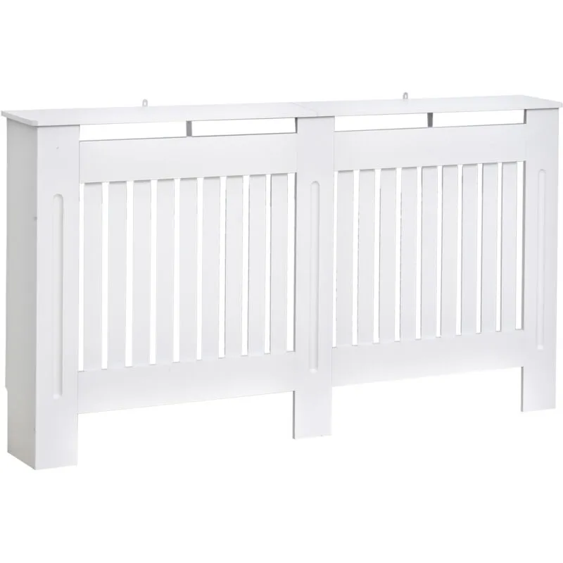 Copritermosifone a Doghe in mdf 152x19x81 cm Bianco - Homcom