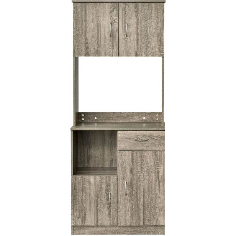 Homcom - Credenza Moderna per Sala da Pranzo o Cucina in Legno Grigio 71x41x178cm