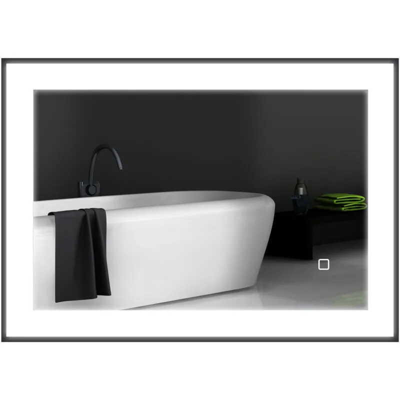 Specchio per Bagno con Illuminazione a led Regolabile Nero - Homcom