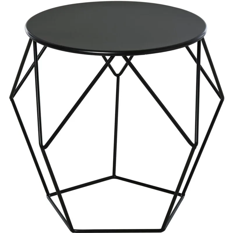 Homcom - Tavolino da Caffè Salotto Design Nordico,54x54x44cm, Acciaio