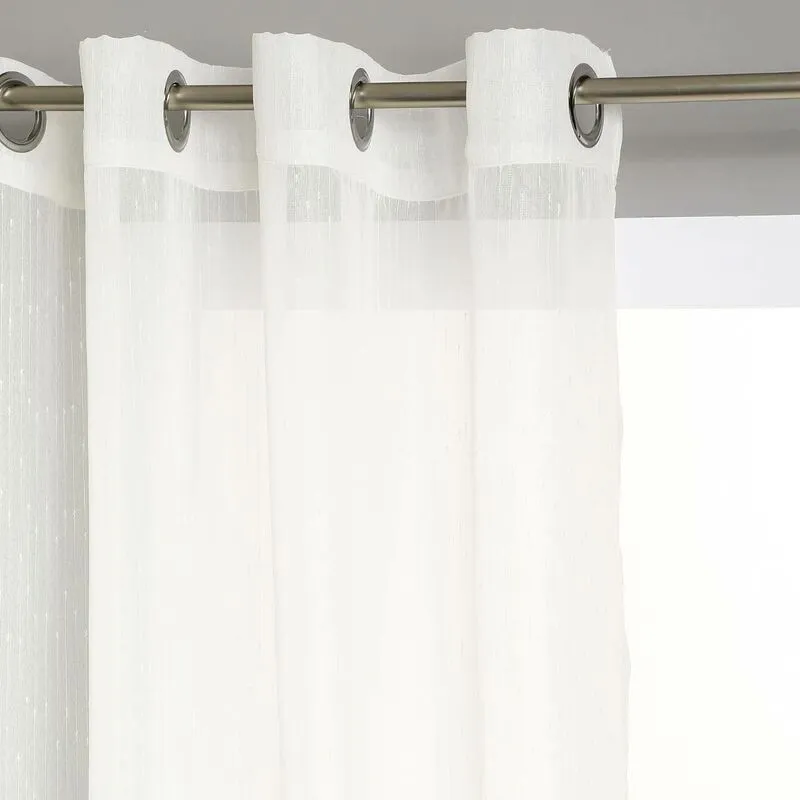 Voile a righe bianco avorio 140x240cm - sheer a righe, avorio, poliestere, dimensioni 140x240 cm Atmosphera créateur d'intérieur - Avorio