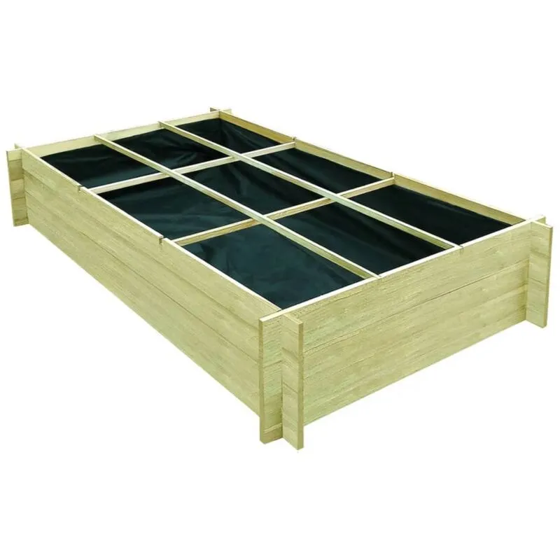 Fioriera Giardino Letto Vegetale in Legno di Pino 197x100x40cm VD25273 - Hommoo