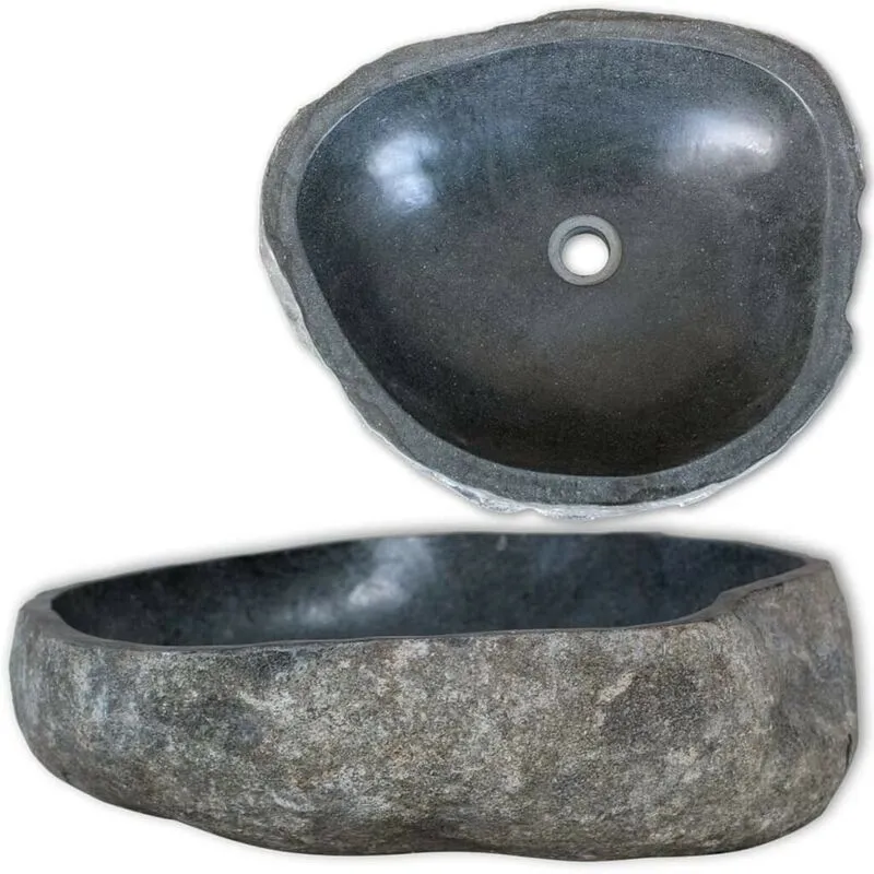 Lavandino Ovale in Pietra di Fiume 46-52 cm VD35521 - Hommoo