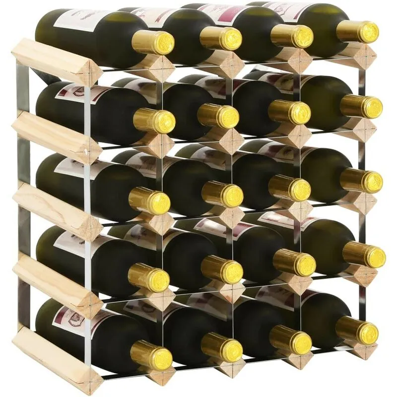 Portavini da 20 Bottiglie in Legno Massello di Pino VD21874 - Hommoo