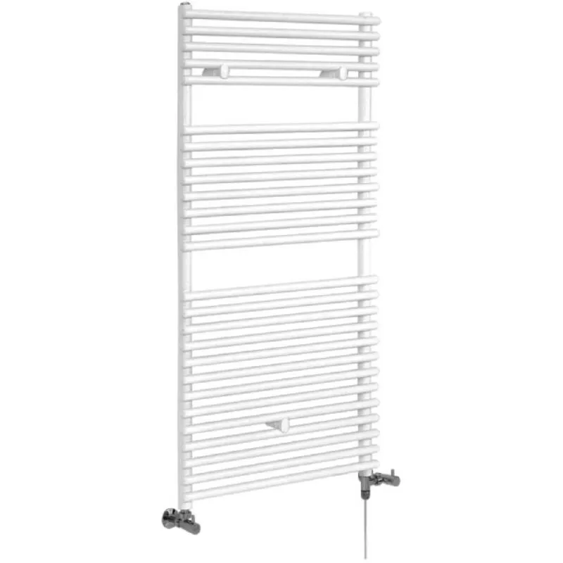 Arno Scaldasalviette Misto Moderno - Termoarredo Bagno di Design Bianco - Design Elettrico & Idraulico - 710W - 1190 x 450mm - Hudson Reed