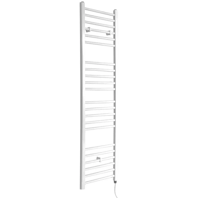 Ive Scaldasalviette Elettrico Piatto di Design Verticale - Termoarredo Bagno a Scaletta Moderno - Acciaio Bianco - 600W - 1600 x 400mm - Hudson Reed