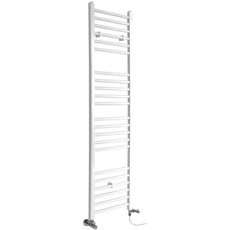 Hudson Reed Ive Scaldasalviette Misto Piatto Moderno - Termoarredo Bagno a Scaletta Bianco - Design Elettrico & Idraulico - 670W - 1600 x 400mm