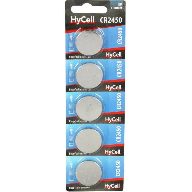 Batteria a bottone cr 2450 3 v 5 pz. Litio CR2450 - Hycell