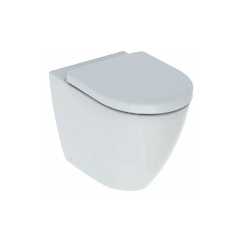 Icon vaso a pavimento rimfree btw filo parete a cacciata con fissaggio nascosto e sedile wc standard bianco 500.828.00.1 - 