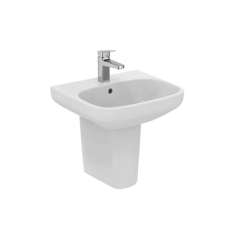 Lavabo sospeso 50 cm bianco lucido -  I Life - Con colonna