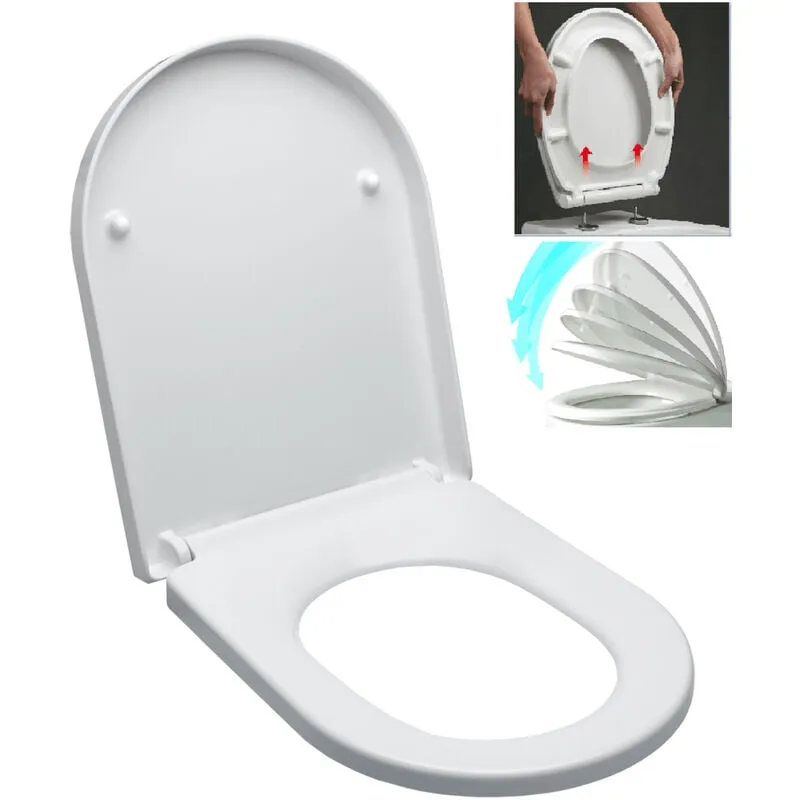 Idevit - Sedile per wc con chiusura ammortizzata Softclose adatto per la maggior parte dei vasi, bianco (EASY2244)