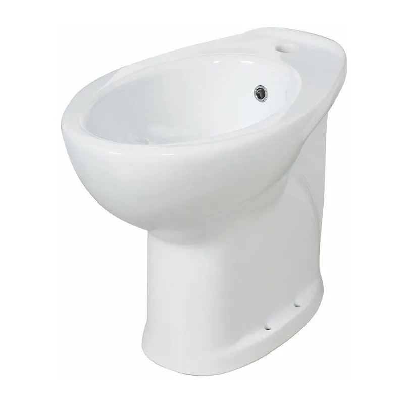 Bidet in ceramica alto 49 cm con 4 punti di fissaggio Idral Easy 10207 Bianco