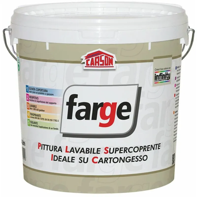 Mm_unverified_brand - Idropittura Pittura super coprente bianca 14 Lt Pareti cartongesso Carson Farge