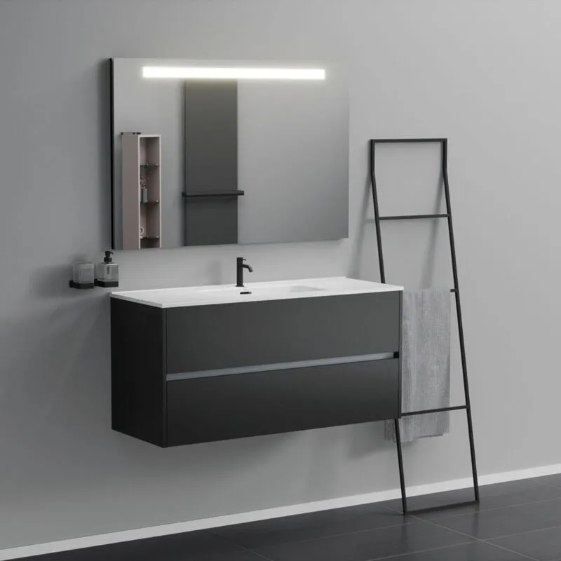 Inda - Mobile bagno 2 cassetti L.120 con lavabo specchio