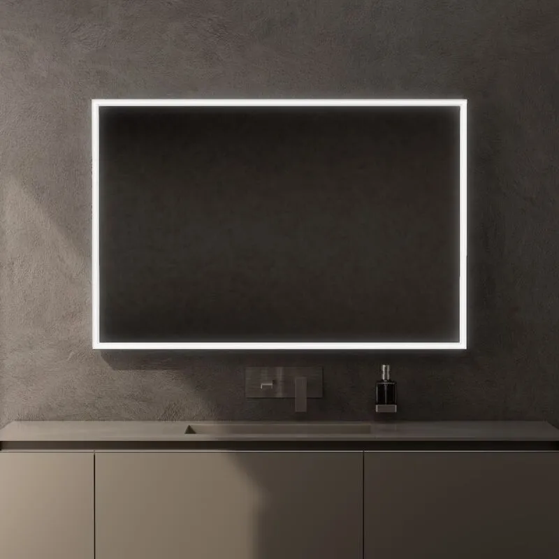 Inda - Specchio led Pirano 120x80cm dimmerabile con telaio bianco