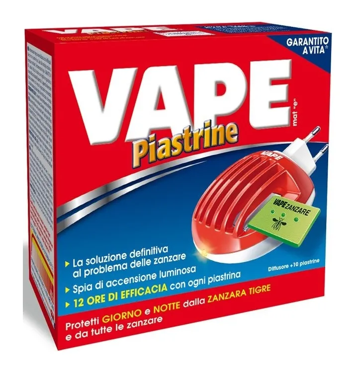 Vape - Insetticida Elettrico a Piastrine Antizanzare + 10 Piastrine