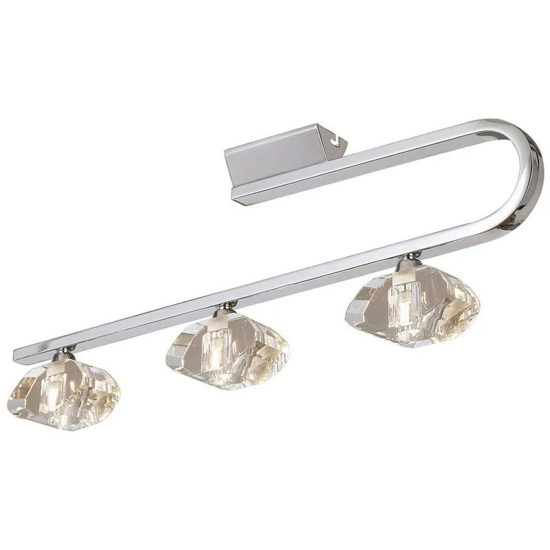 Diyas - Inspired Mantra Alfa Barra Lineare a Soffitto 3 Luci G9, Cromo Lucido