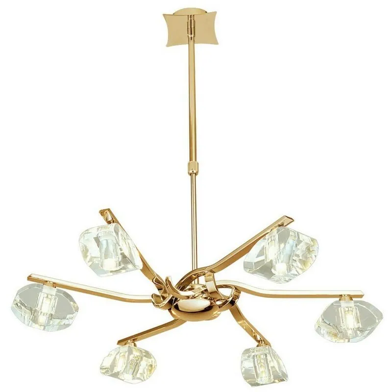 Inspired Mantra - Alfa - Telescopica Semi Flush Convertible 6 Light G9, French Gold