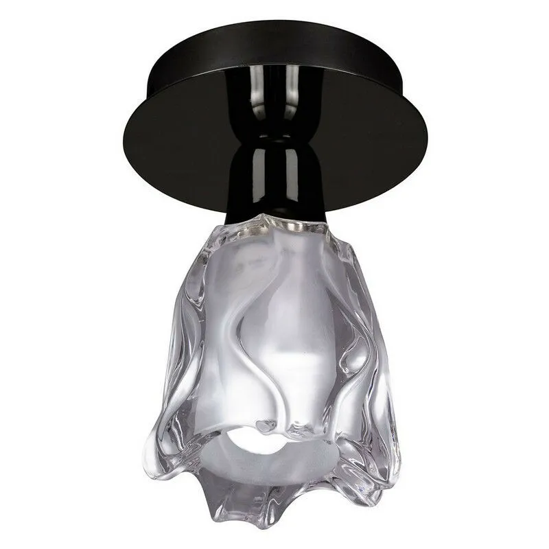 Inspired Mantra Amel Plafoniera 1 Luce L1/SGU10, Cromo Nero, Lampade CFL INCLUSE