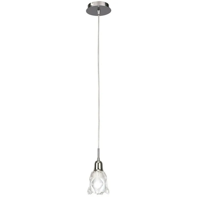 Diyas - Inspired Mantra Amel Sospensione 1 Luce L1/SGU10, Cromo Lucido, Lampade cfl incluse