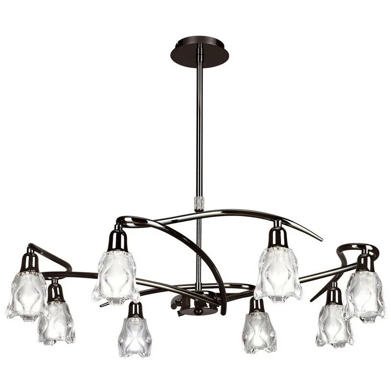 Diyas - Inspired Mantra Amel Telescopico 8 luci L1/SGU10, Black Chrome, lampade cfl incluse