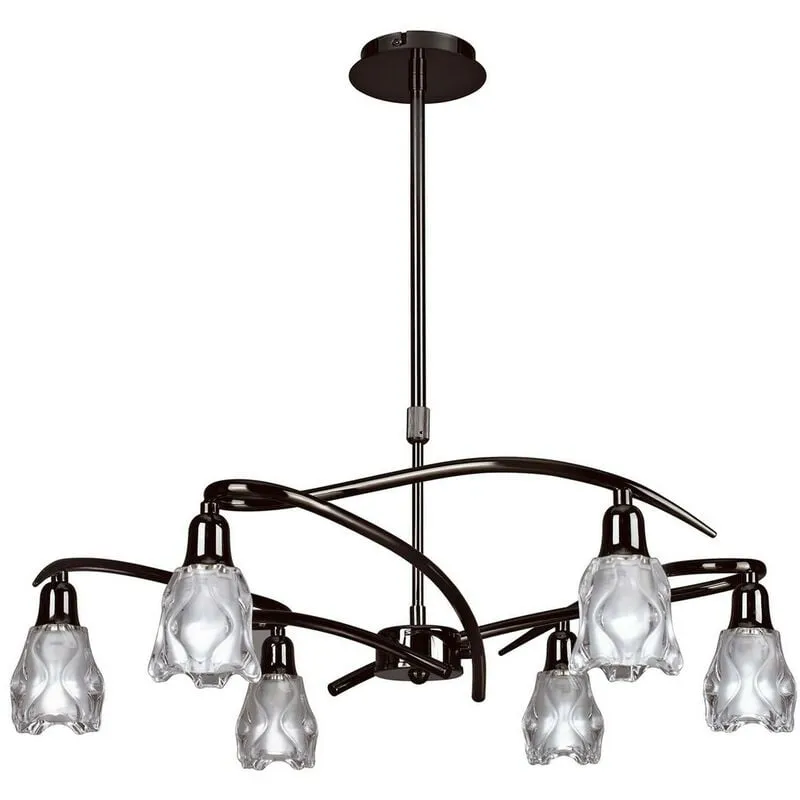 Diyas - Inspired Mantra Amel Telescopico convertibile in semi-incasso 6 luci L1/SGU10, cromo nero, lampade cfl incluse