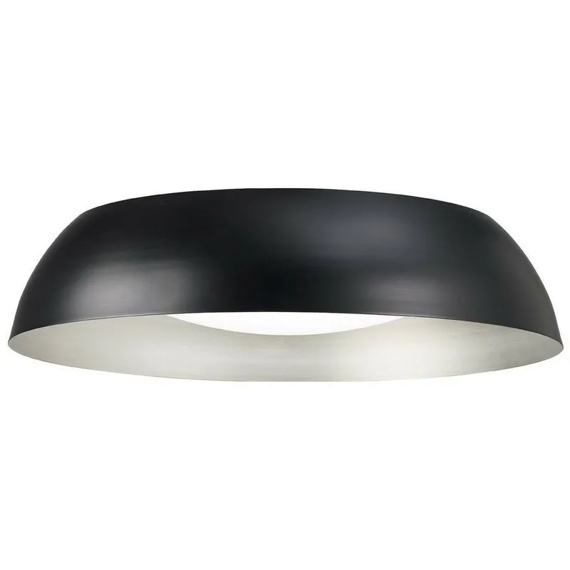 Inspired Mantra - Argenta - Flush Soffitto Large LED 3000K, 3000lm, Nero Opaco, Argento, Acrilico Bianco