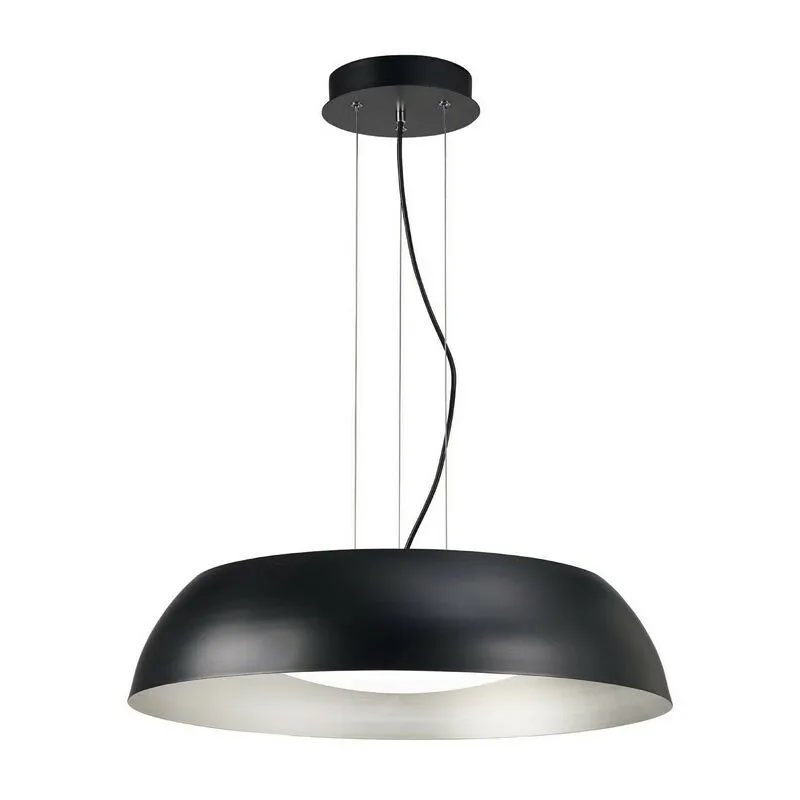 Diyas - Inspired Mantra - Argenta - Sospensione a soffitto Large 30W led 3000K, 3000lm, nero opaco, argento, acrilico bianco