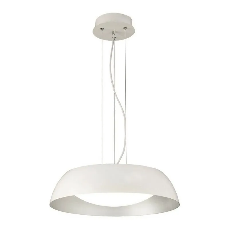 Diyas - Inspired Mantra - Argenta - Sospensione a soffitto piccola 18W led 3000K, 1800lm, bianco opaco, argento, acrilico bianco