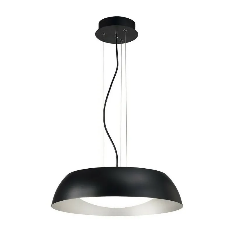 Diyas - Inspired Mantra - Argenta - Sospensione a soffitto piccola 18W led 3000K, 1800lm, nero opaco, argento, acrilico bianco