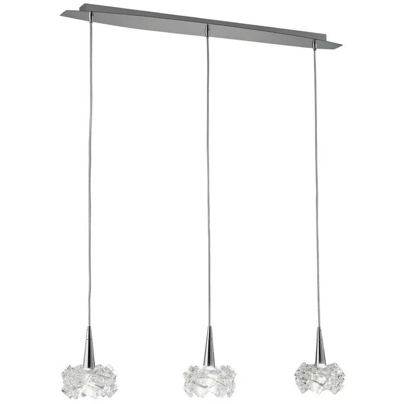 Diyas - Inspired Mantra - Artic - Sospensione a Soffitto 3 Luci G9 Linea Piccola, Cromo Lucido