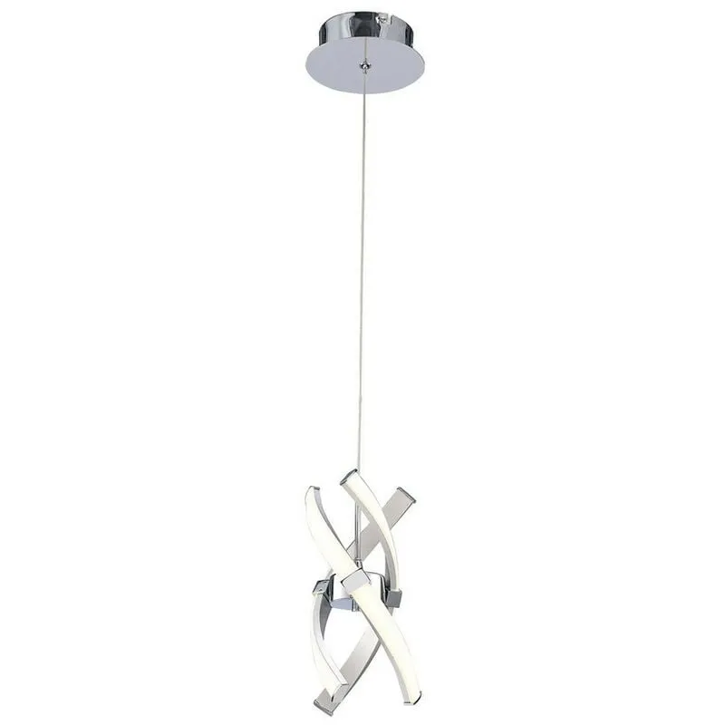 Diyas - Inspired Mantra Espirales Lampada a sospensione 1 luce led 12W 3000K, 840lm, argento/acrilico satinato/cromo lucido, 3 anni di garanzia