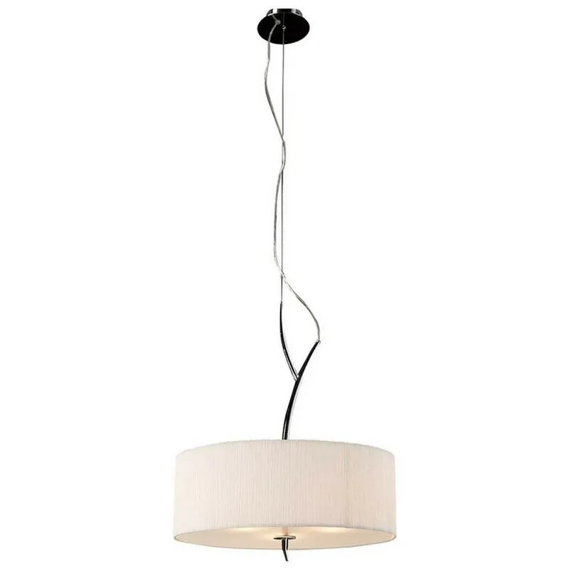 Diyas - Inspired Mantra - Eve - Sospensione a soffitto a 3 luci E27, cromo lucido con paralume rotondo bianco