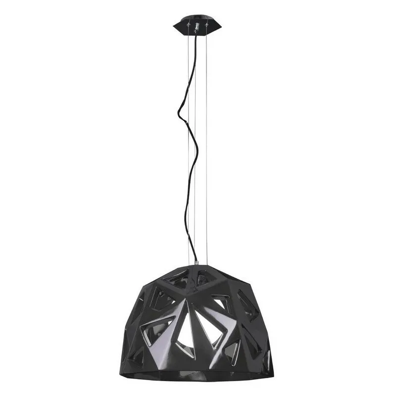 Diyas - Inspired Mantra - Facette - Cupola a soffitto a sospensione E27, nero lucido, cromo lucido