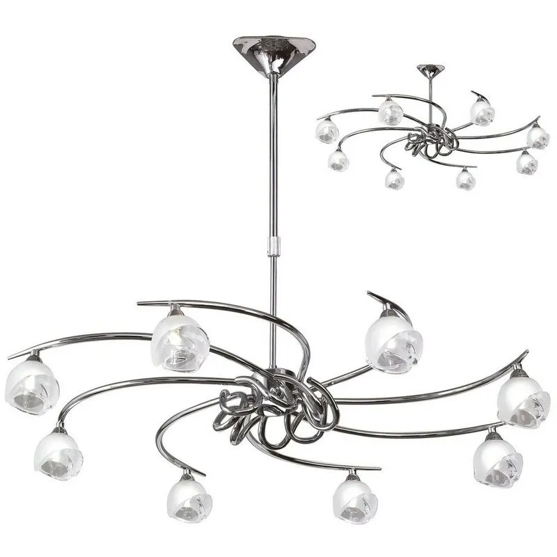 Inspired Mantra - Fragma - Telescopico Semi Flush 8 Light G9, Cromo Lucido