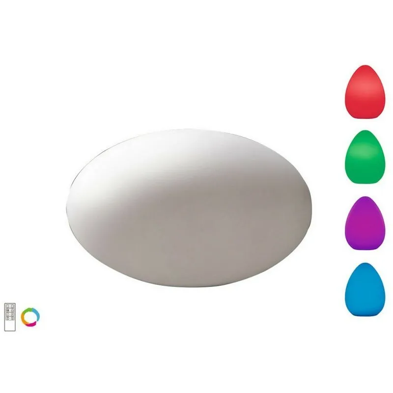 Inspired Mantra - Huevo - Lampada da tavolo ovale a induzione led rgb da esterno IP65, 120lm, bianco opalino